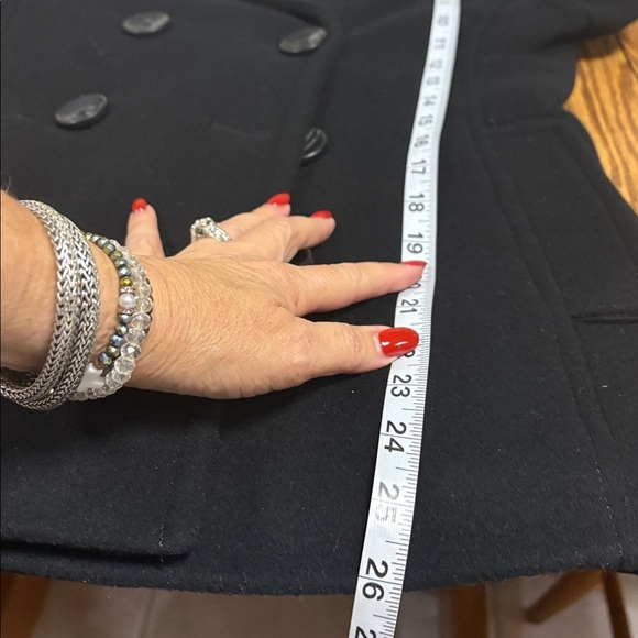 NWT LAND’S END women’s black double breasted Wool Cashmere Pea Coat / jacket 2P - Picture 14 of 14